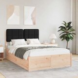  Posteljni okvir z oblazinjenim vzglavjem Črna 120 x 190 cm, (5000104372) | Shoptok.si