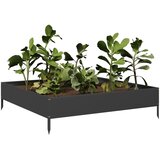  Povišena vrtna gredica crna 100 x 100 x 26 cm od čelika | Eponuda.com