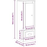 vidaXL Visoka boja starog drva 36x35,5x103,5 cm konstruirano drvo | shoptok.hr