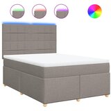  Krevet s oprugama i madracem smeđesivi 140 x 190 cm od tkanine | shoptok.hr