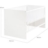 Roba Bijeli dječji krevet s podesivom visinom 70x140 cm Anton – | shoptok.hr