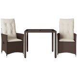  3-dijelni bistro set s jastucima smeđi od poliratana Smeđa 90 x 90 x 75 cm | shoptok.hr