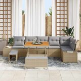  Sjedeća garnitura za vrt 9 kom. Bež poliratan 319 x 154 x 85 cm | shoptok.hr