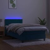  box spring s madracem LED tamnoplavi 100x200 cm baršun | shoptok.hr