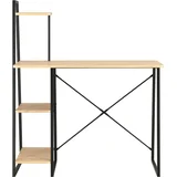 Radni stol s policama crni i boja hrasta 102 x 50 x 117 cm