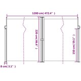  Bočna tenda na uvlačenje crna 220 x 1200 cm | shoptok.hr