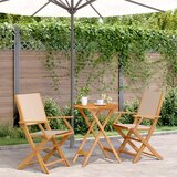 vidaXL 3-dijelni bistro set od tkanine i masivnog drva krem bež Cijene