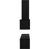 vidaXL Stenski TV kabinet s polico Drugo s shranjevanjem z vrati 4 pcs Črni hrast | Shoptok.si