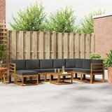  Set vanjskih sofa 9 kom. Prirodna i antracit | shoptok.hr