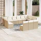 vidaXL 13-dijelni set vrtnih sofa s jastucima poliratan Bež | shoptok.hr