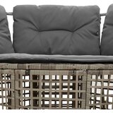 vidaXL Vrtna sofa s jastucima i tabureom za noge sivi u obliku slova L | shoptok.hr
