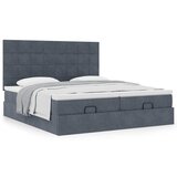 vidaXL Otomanski posteljni okvir z vzmetnicami siv 160x200 cm žamet Cene