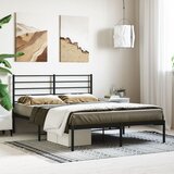 vidaXL Kovinski posteljni okvir z vzglavjem črn 140x190 cm Cene