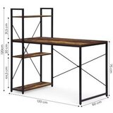ModernHome TH-SD-7-16 – Delovna miza za računalnik s 3 policami, 120 × 60 cm, loft dizajn, oreh/črna | Shoptok.si