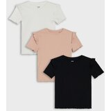 Sinsay Pamučne majice s dekorativnim volanima 3 pack | shoptok.hr