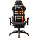  Gaming stol z oporo za noge črno in oranžno umetno usnje, (20701504) | Shoptok.si