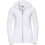 RUSSELL White women's sweatshirt with hood and zipper Authentic | Shoptok.si