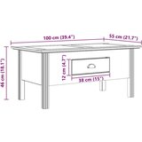  Stolić za kavu s ladicama BODO Medeno smeđa 100 x 55 x 45 8 cm - boja meda | shoptok.hr