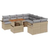  Set Vrtnih Sofi od 9 Komada s Jastucima u Bež Poly Ratan | shoptok.hr