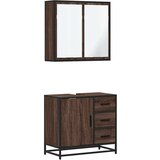 vidaXL 2-dijelni set kupaonskog namještaja boja smeđeg hrasta drveni | shoptok.hr