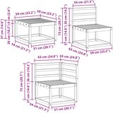  Set vanjskih sofa 7 pcs Bijela Čvrsto drvo akacije | Eponuda.com
