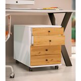 MID.YOU Predalnik Na Kolescih Lona Maxi, Bela, Barva Hrasta | Shoptok.si