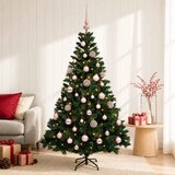  Umjetno božićno drvce s kuglicama 120 cm 150 LED lampica - Zelena 120 cm s LED-ima i ružičastim lopticama Cijene