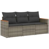 vidaXL 3-dijelna vrtna garnitura od poliratana s jastucima siva | shoptok.hr