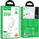 hoco. polnilec N60 GaN PD 20W Type C s kablom Type C na Lightning - bel | Shoptok.si