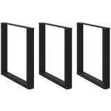 Furnova Noge kavne mizice U-oblika 3 kosa črna 90x(72-73)cm jeklo, (21915309) Cene