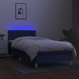  Krevet box spring s madracem LED plavi 90x200 cm od tkanine | shoptok.hr