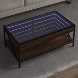 vidaXL Stolić s beskonačnim LED svjetlima boja hrasta 90x50x38 cm | shoptok.hr