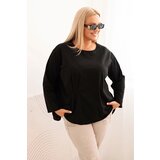 Kesi Włoski Women's Plus Size blouse with cotton, featuring a pocket and rolled sleeves kiwi Cene