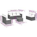  8-dijelni set vrtnih sofa od poliratana s jastucima sivi | shoptok.hr
