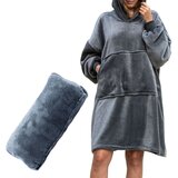 Pulover odeja s kapuco 4v1 – siva XXL - Froster - Home warming - Božič - Najstniki | Shoptok.si