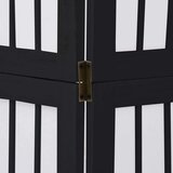 vidaXL Paravan 3-delni črn trden les pavlovnije | Shoptok.si