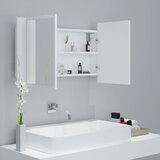  LED kupaonski ormarić s ogledalom bijeli 80x12x45 cm akrilni | shoptok.hr