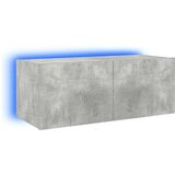 TV ormarić s LED svjetlima siva boja betona 80x35x31 cm | Eponuda.com