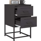 vidaXL Noćni ormarići 2 kom crni 36 x 39 x 60,5 cm čelični | shoptok.hr