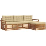  Set vanjskih sofa s jastukom Prirodna i bež 254 x 162,5 x 73 cm | shoptok.hr