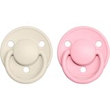 Bibs De Lux Natural Rubber Size 2: 6+ months duda Ivory / Baby Pink 2 kos Cene