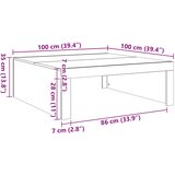  Stolić za kavu crni 100 x 100 x 35 cm od konstruiranog drva | shoptok.hr