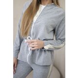 Kesi Women's cotton set with stripe and welts grey | shoptok.hr