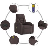 vidaXL Električni masažni naslanjač s funkcijo vstajanja temno rjav | Shoptok.si