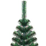 vidaXL Umjetno predsvijetljeno božićno drvce Zelena 180 cm PVC i metal | shoptok.hr