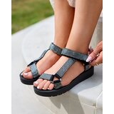 Resti Women's sandals with zircons in black Qroc- Footwear | ePonuda.com