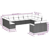  12-dijelni set vrtnih sofa od poliratana s jastucima bež | shoptok.hr