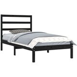  Posteljni okvir črn iz trdne borovine 100x200 cm, (20646419) | Shoptok.si