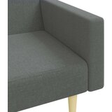  Kavč dvosed z ležiščem in stolčkom za noge temno sivo blago | Shoptok.si