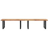  Zidna polica za umivaonik od čelika i masivnog bagremovog drva Smeđa 140 x 60 x 2 cm | Shoptok.si